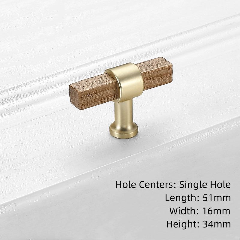 Black Walnut Square Cabinet Handles Beech Wood Drawer Pulls