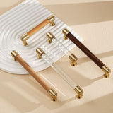 Brass Crystal Handle Cabinet Drawer Double Hole Pulls