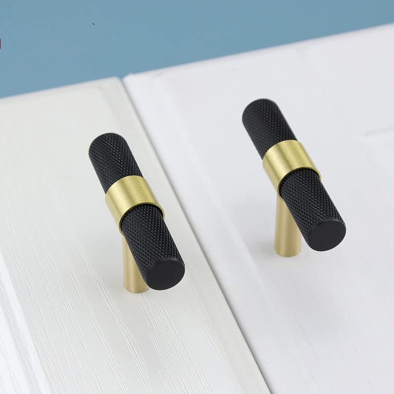 Nordic Black Mesh Knurled Brass Handle Simple Cabinet Wardrobe Pulls