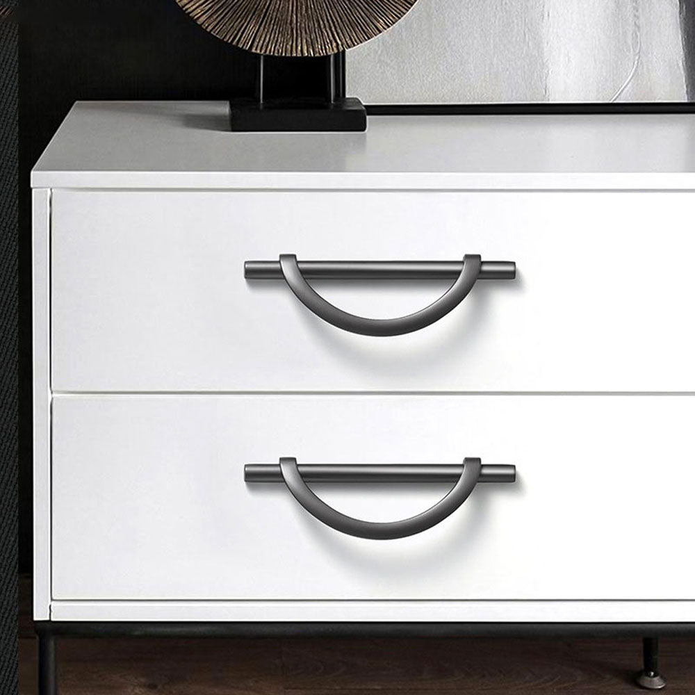 Grey Wardrobe Door Handle Modern Minimalist Cabinet Door Drawer Handle Light Luxury Bathroom Cabinet Door Handle