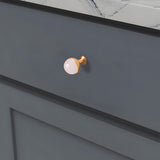 French Crystal Marble Brass Cabinet Drawer Handle