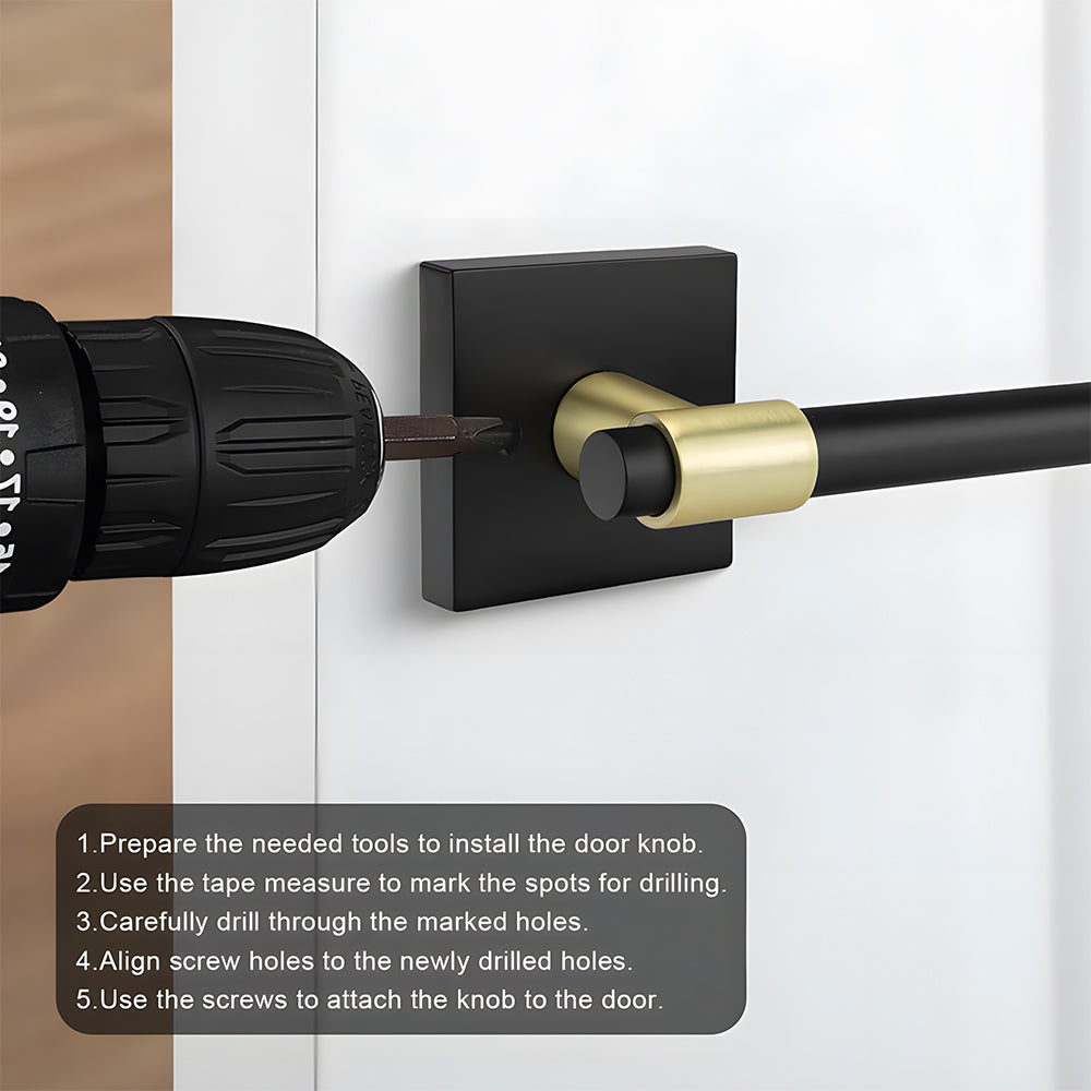 Zinc Alloy Black Gold Interior Door Handle Heavy Duty Door Lever