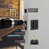 Square Pocket Door Lock with Pull