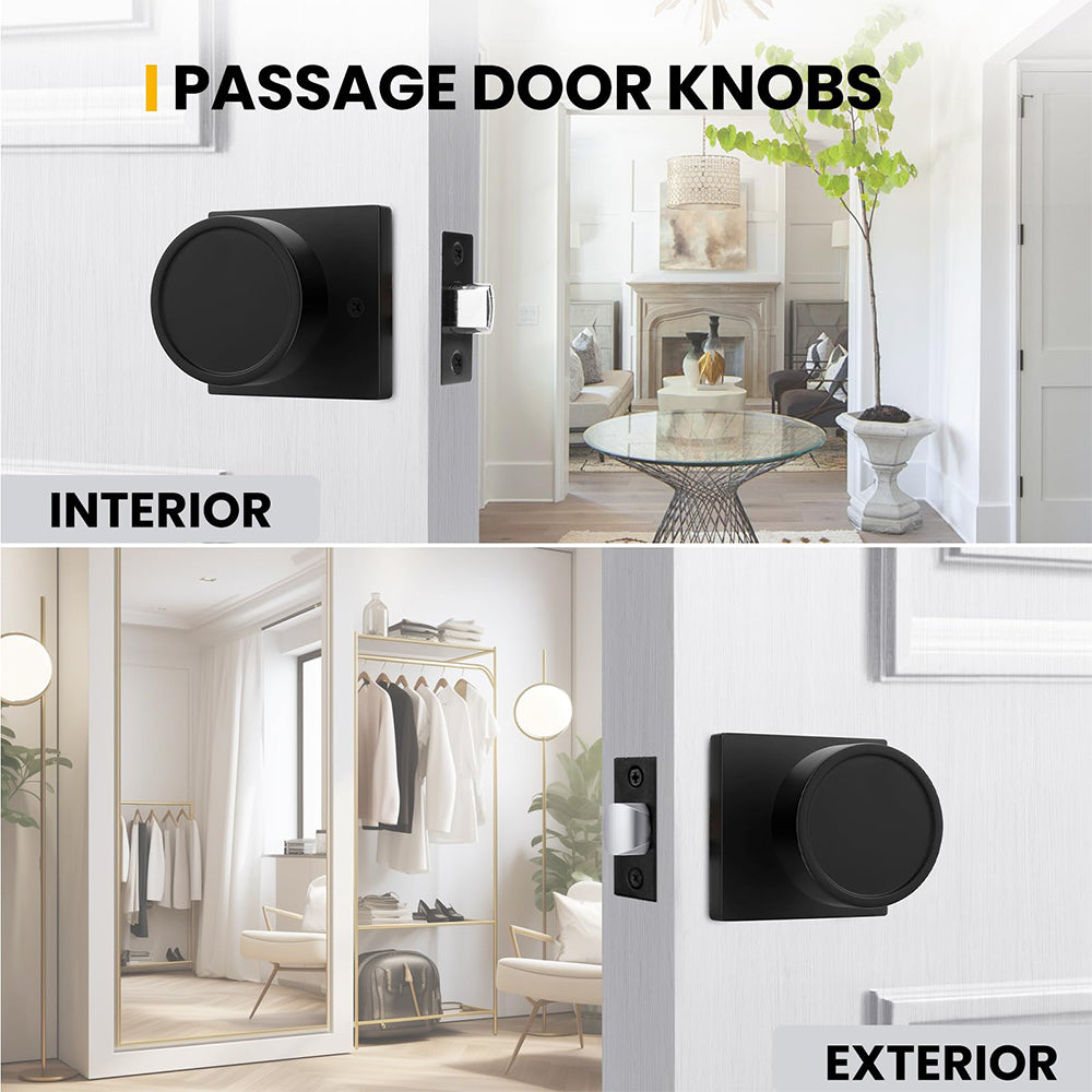 Heavy Duty Passage Privacy Interior Door Knobs for Closet, Hallway