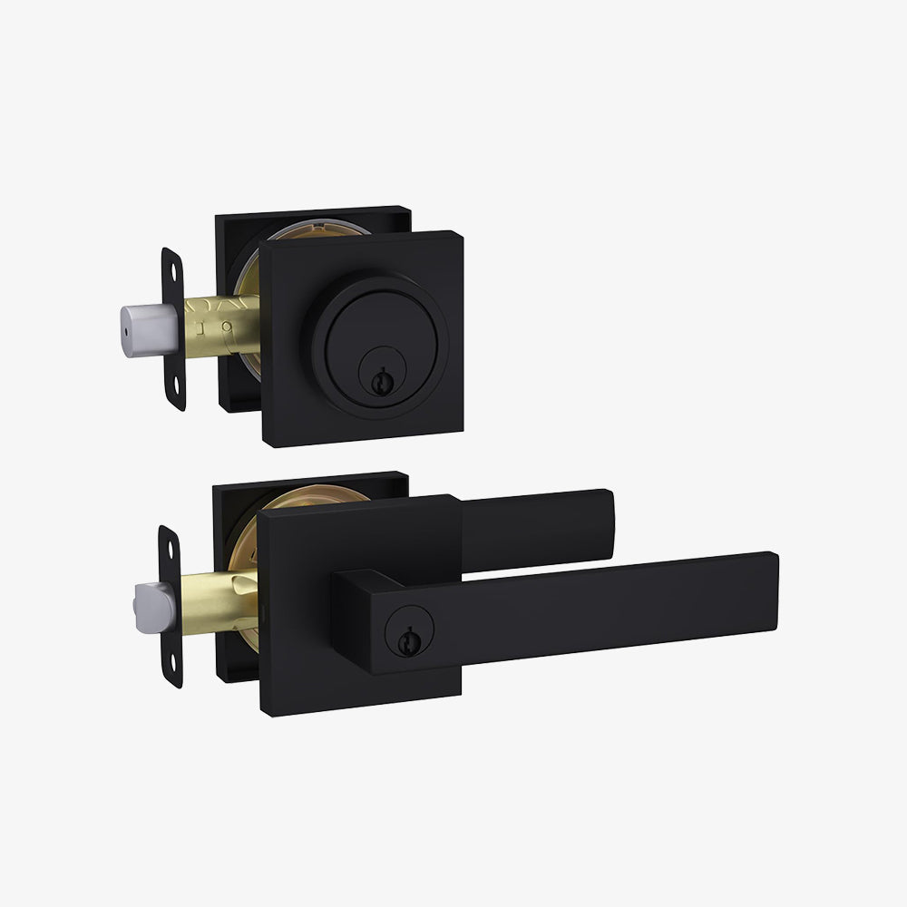 Exterior Entry Door Lock Handleset with Deadbolt