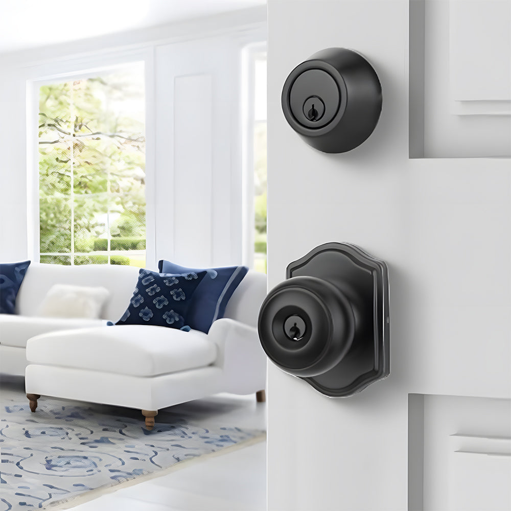 Keyed Entry Front Door Knob Set with Deadbolt