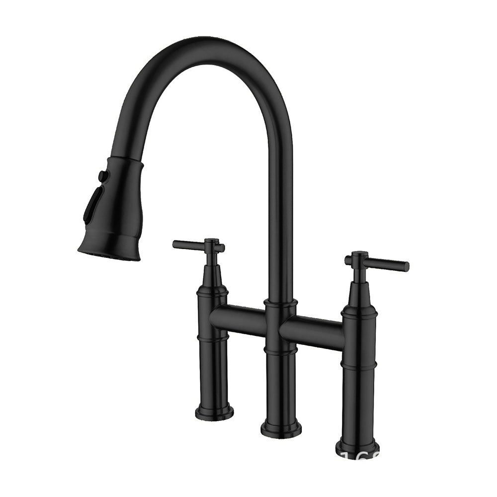 Three-hole Kitchen Sink Universal Pull-out Faucet