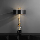 crystal table lamp with marble shade