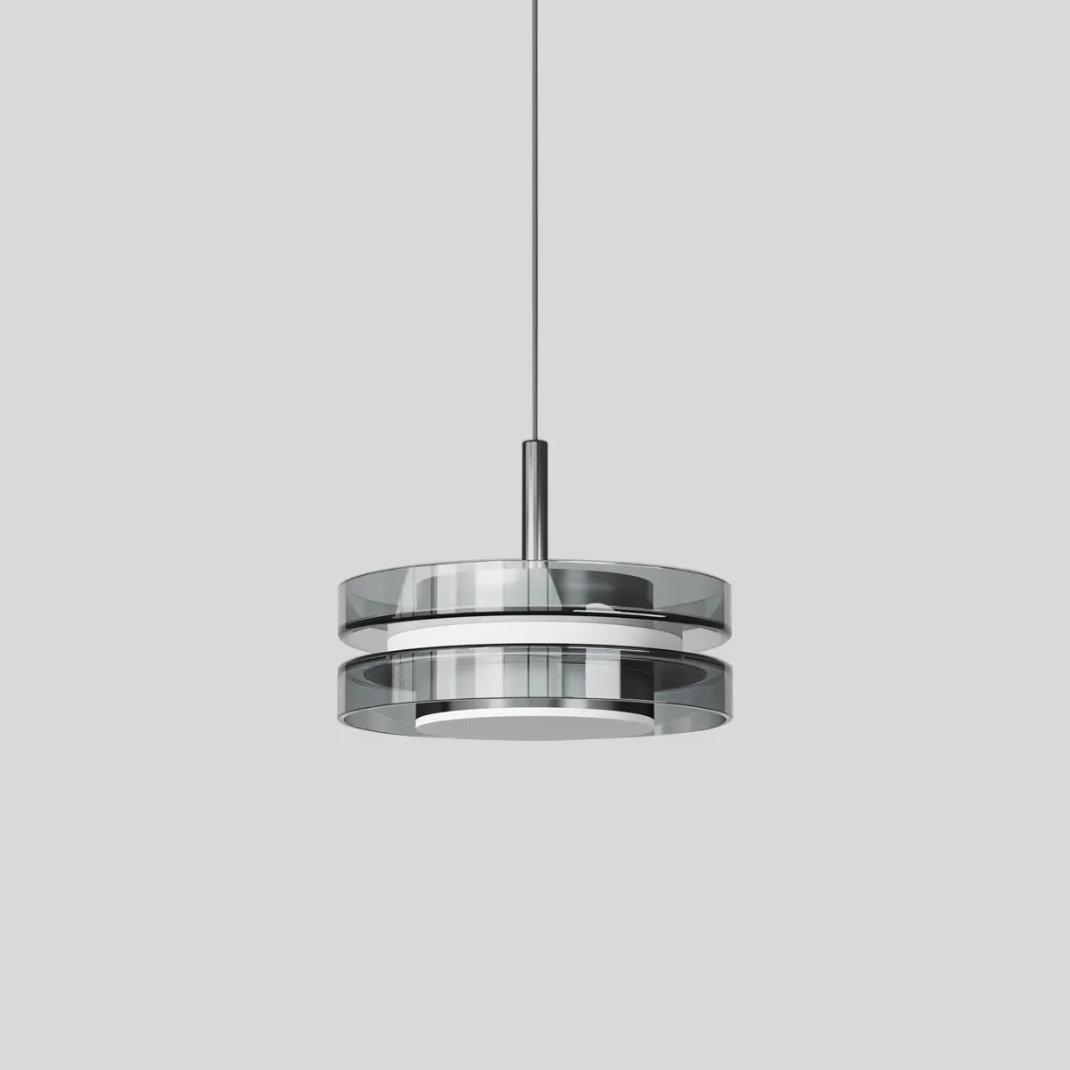 Smoked round glass pendant