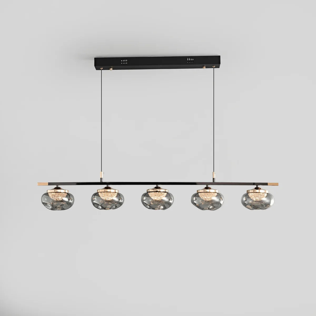 Smoked glass chandelier