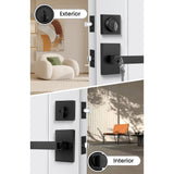 Square Contemporary Entry Door Handleset with Deadbolt