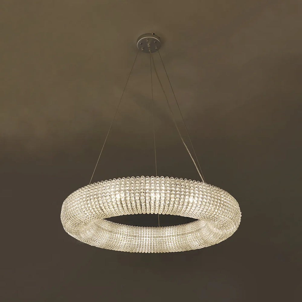 crystal halo round led chandelier