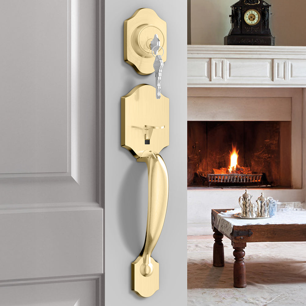 Zinc Alloy Entry Door Lock Front Door Handlesets