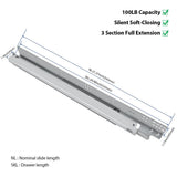Silver Soft Close Undermount Slides Drawer Slides