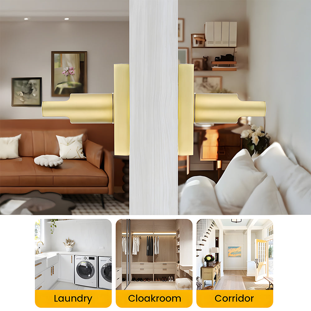 Brushed Gold Dummy Storage Room Door Handle