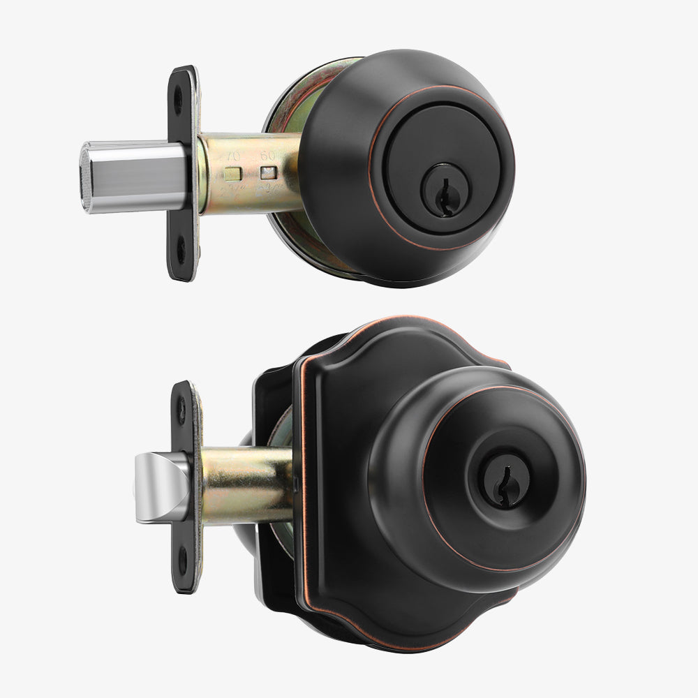 Keyed Entry Front Door Knob Set with Deadbolt