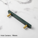 Nordic Light Luxury Marble Brass Square Cabinet Handles