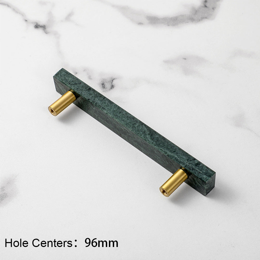 Nordic Light Luxury Marble Brass Square Cabinet Handles