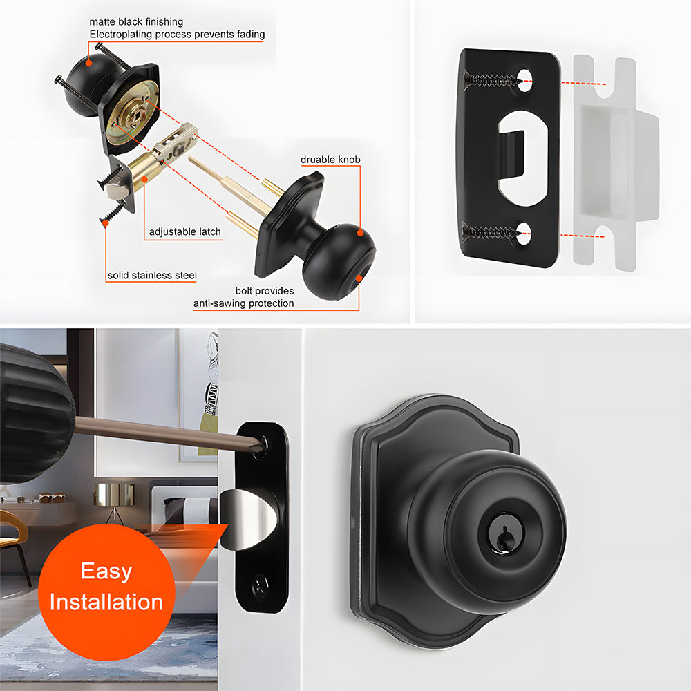 Keyed Entry Front Door Knob Set with Deadbolt