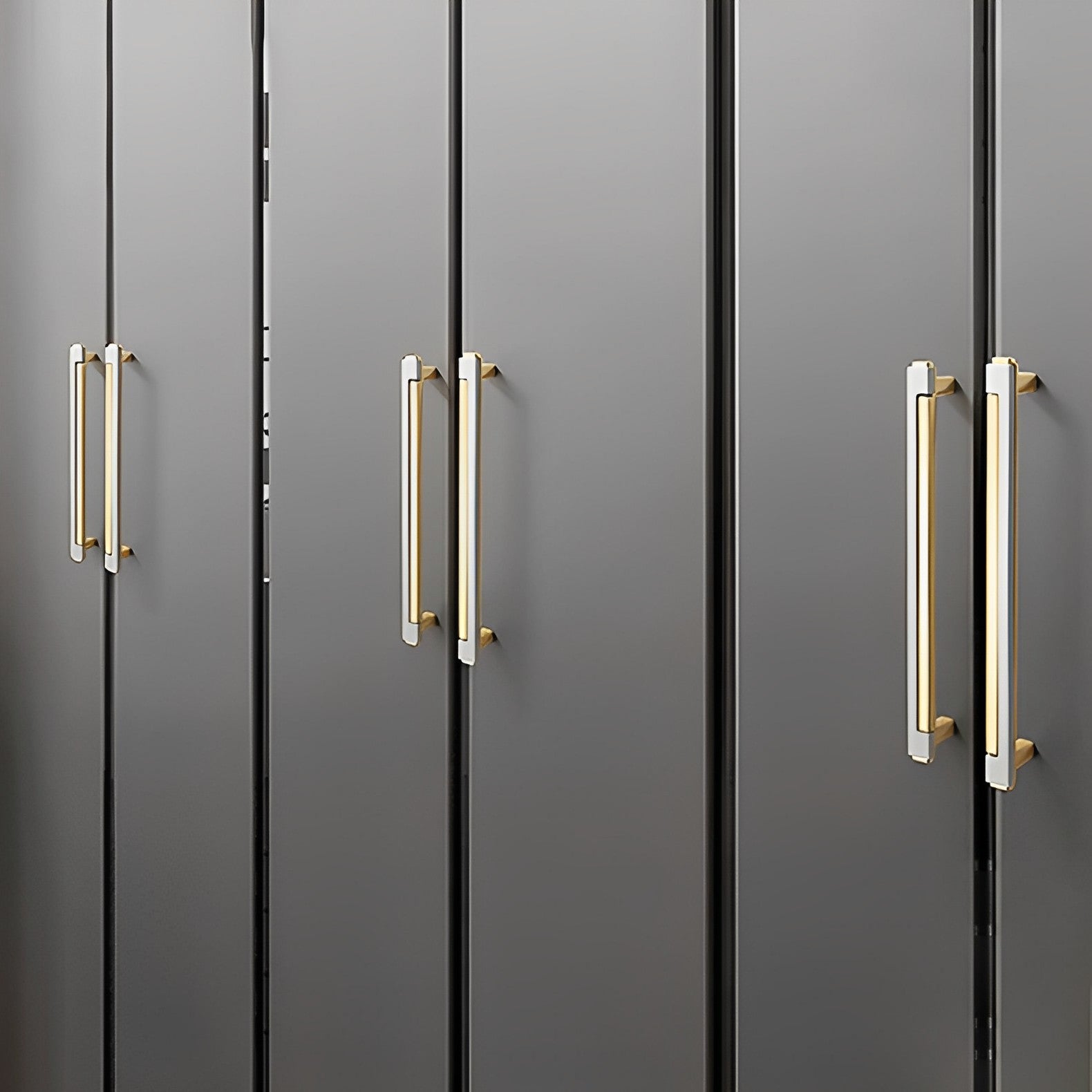 Zinc Alloy Modern Gold Black Chrome Kitchen Handles