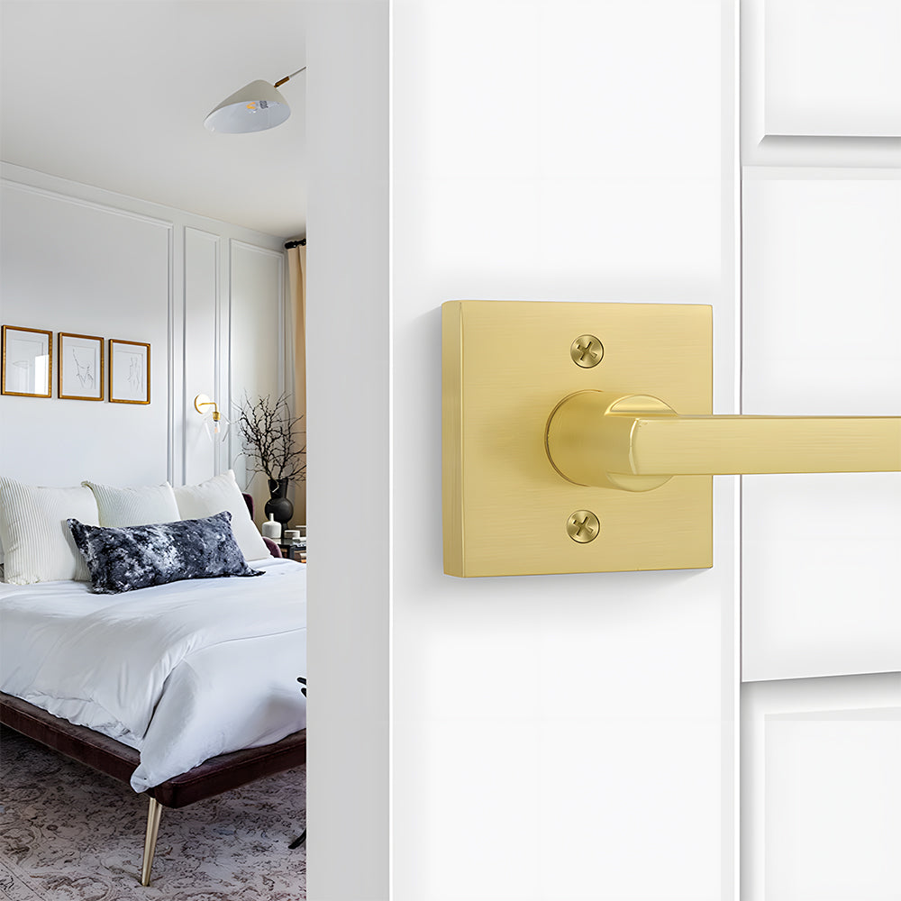 Brushed Gold Decorative Interior Door Lever Door Handle