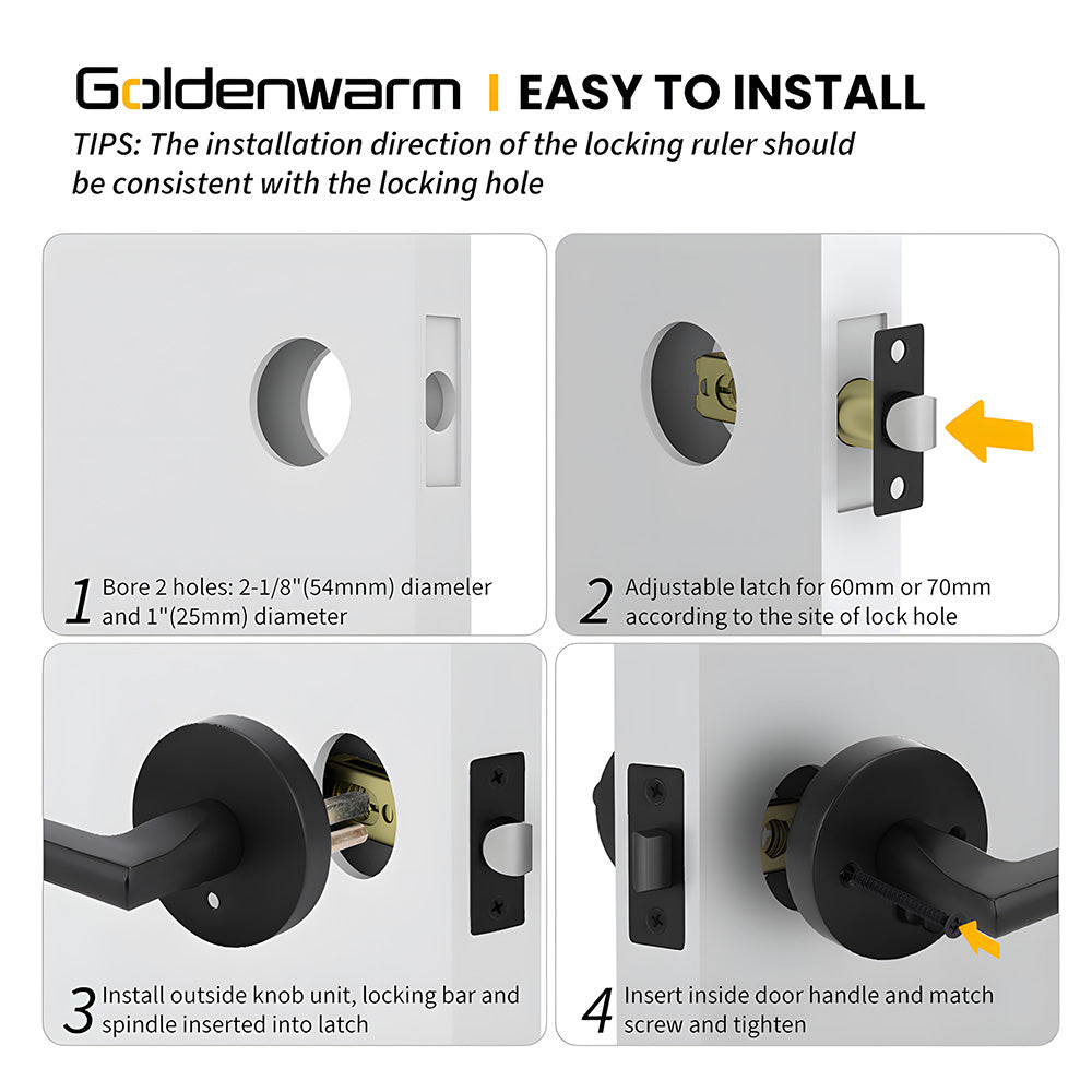 Round Interior Door Levers Handles