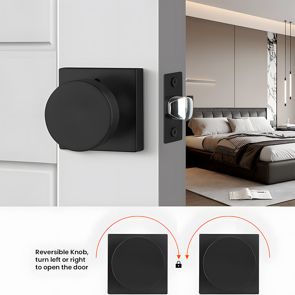 Privacy Square Door Knobs for Doors Bathroom Bedroom