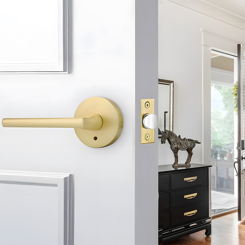 Round Privacy Interior Door Levers Bathroom Bedroom Door Handles