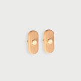 Rustic Long Beech Finish Wooden Drawer Pulls