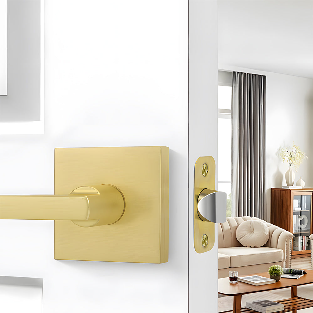 Brushed Gold Passage Hallway Interior Door Lever