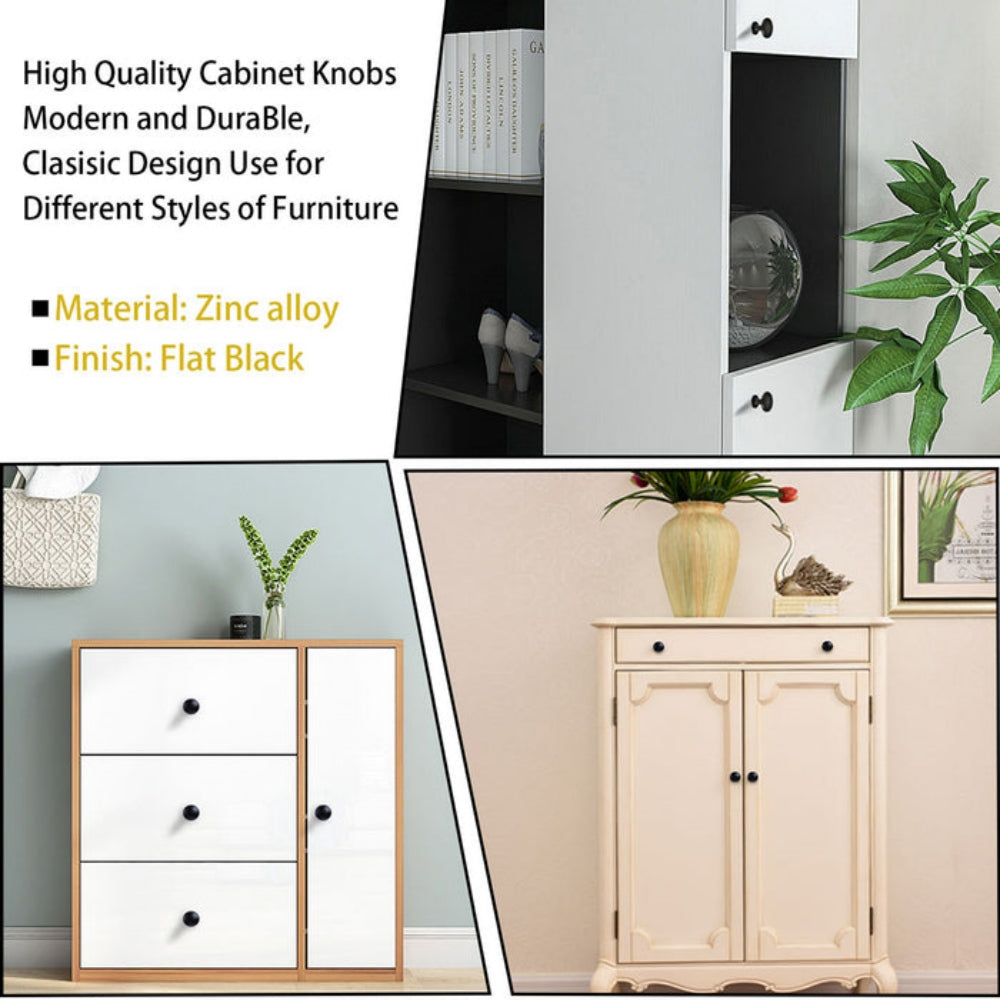Black Round Cabinet Knobs for Kitchen