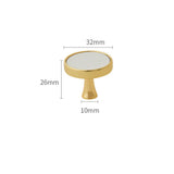Polished Brass and Leather Cabinet Handles