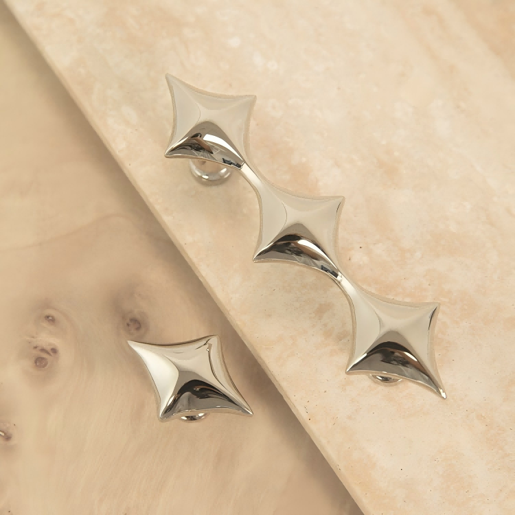 Vintage Antique Bronze Solid Brass Star Kitchen Handles & Knobs