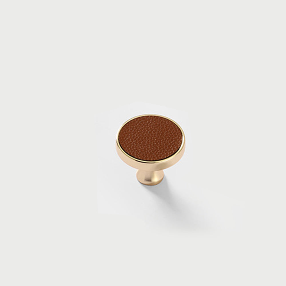 Stylish Gold Brown Leather Kitchen Cabinet Handles