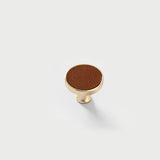 Stylish Gold Brown Leather Kitchen Cabinet Handles