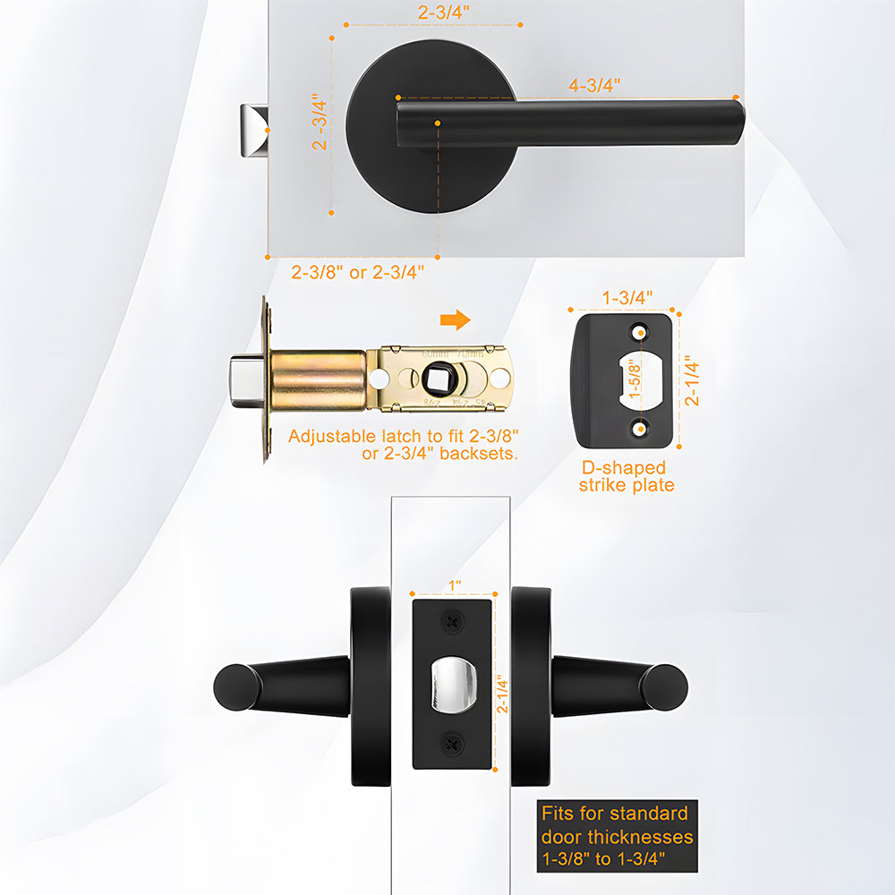 Zinc Alloy Heavy Door Handle Interior Door Levers for Bedroom