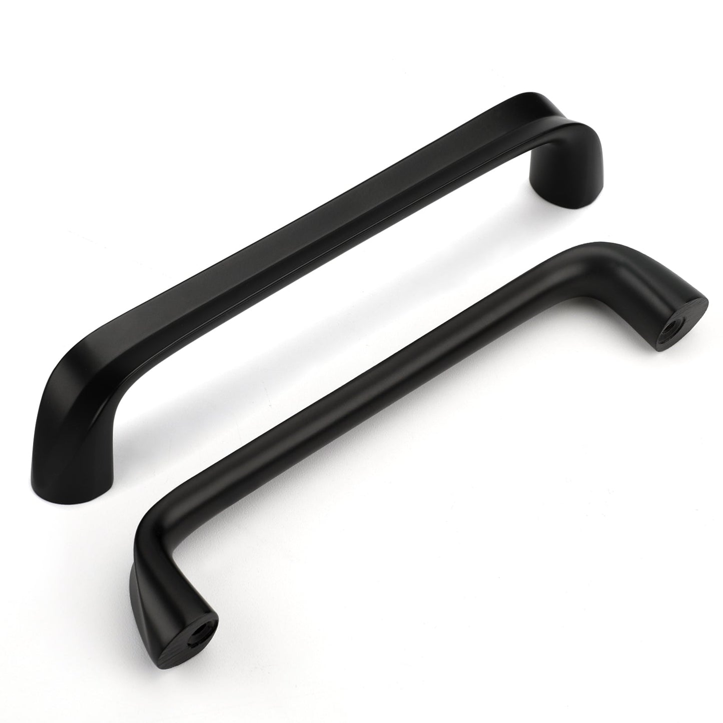 10 Pack Black 5 inch Hole Centers Modern Cabinet Handles