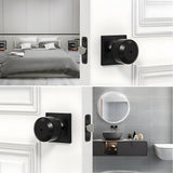 Black Simple Round Privacy Door Knob for Bedroom
