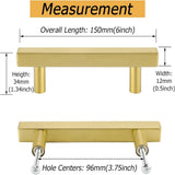 Square Brushed Gold Cabinet Pulls  For Kitchen