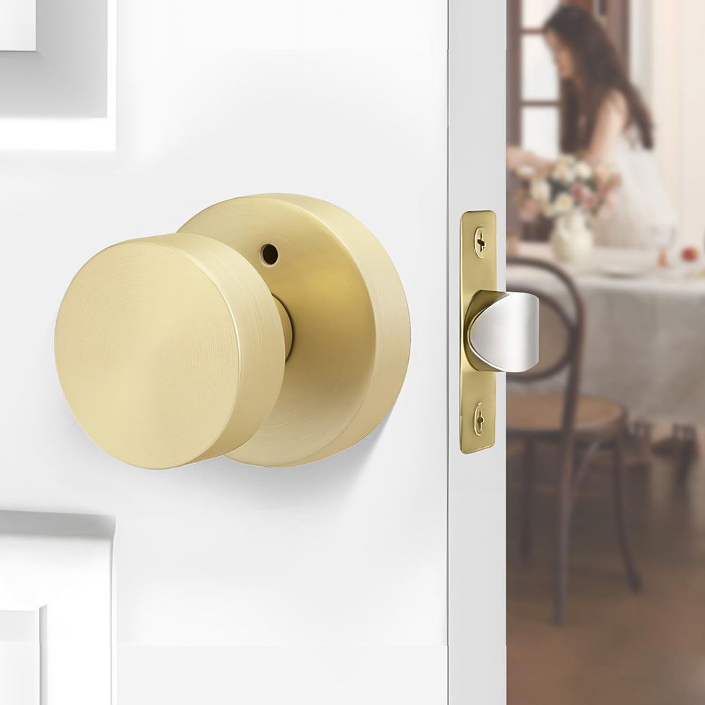 Heavy Duty Zinc Alloy Indoor Rounded Bathroom Door knobs