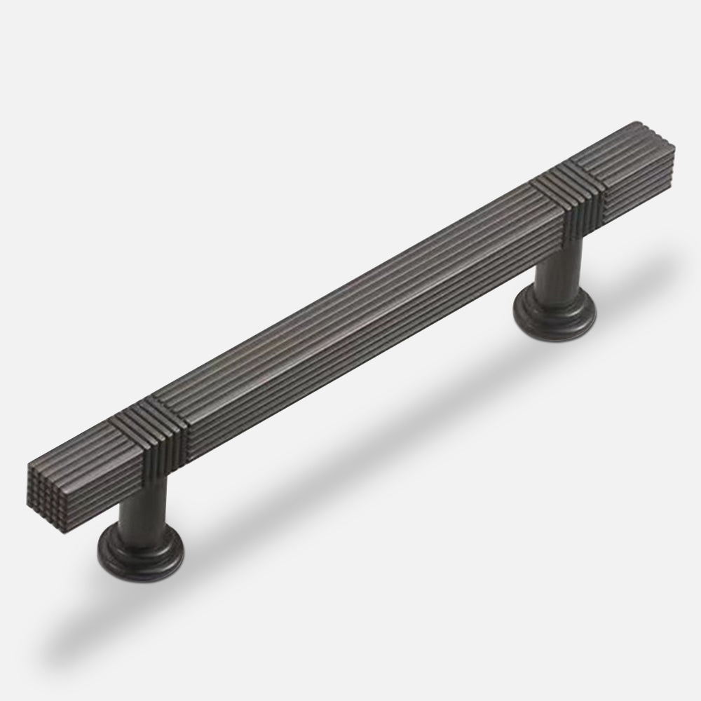 Modern Solid Thickened Zinc Alloy Square Stripe Cabinet and Drawer Handles