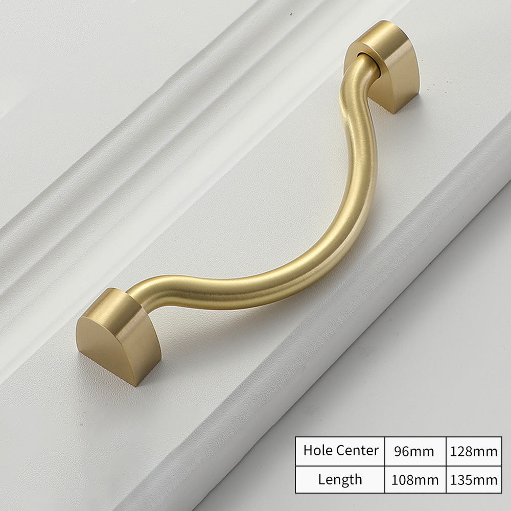 Modern Brass Drawer Handles Drop Bail Pulls Kitchen Cabinet Handles