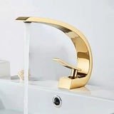 Single Handle Waterfall Arc Bathroom Sink Faucet