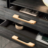 Solid Aluminum Alloy Modern Black Long Cabinet and Drawer Handles