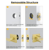 Brushed Gold Privacy Interior Door Lever for Bathroom Bedroom