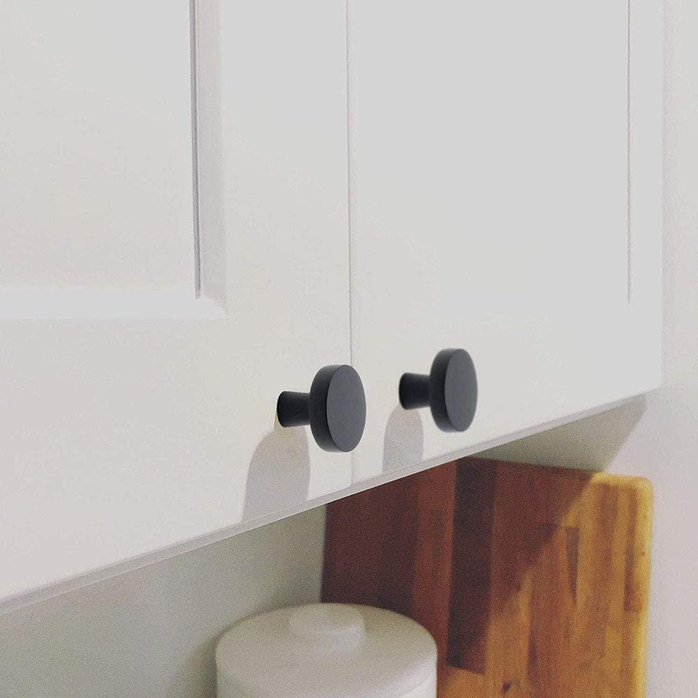 Black Round Cabinet Knobs for Bathroom