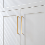 Gold Square Brushed Brass Kitchen Handles