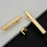 Crystal Glass Cabinet Handles Square Drawer Pulls
