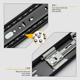 Black 3-Section Full Extension Soft Close Side Mount Ball Bearing Drawer Slides