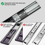 Black 3-Section Full Extension Soft Close Side Mount Ball Bearing Drawer Slides